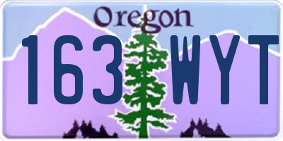 OR license plate 163WYT