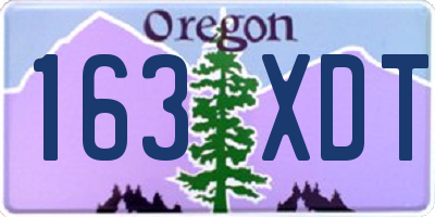 OR license plate 163XDT