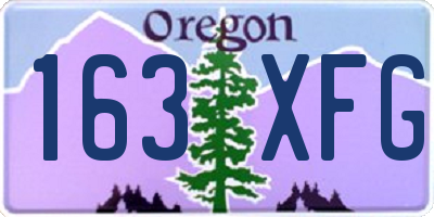 OR license plate 163XFG
