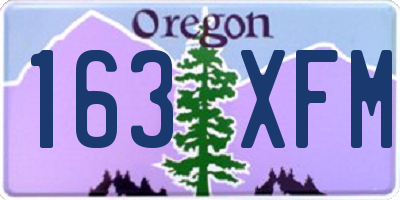 OR license plate 163XFM