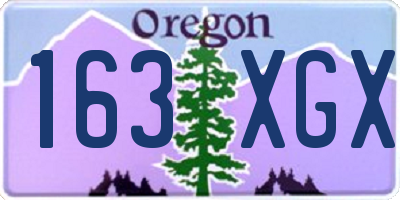 OR license plate 163XGX