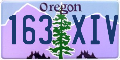 OR license plate 163XIV