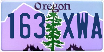 OR license plate 163XWA