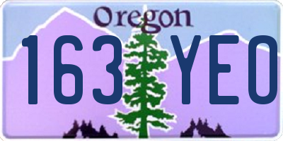 OR license plate 163YEO