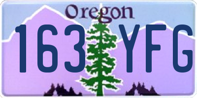 OR license plate 163YFG