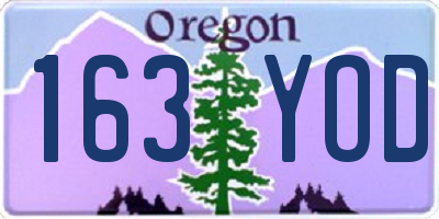 OR license plate 163YOD