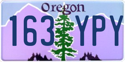 OR license plate 163YPY