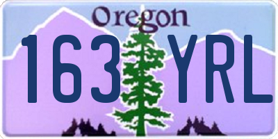 OR license plate 163YRL