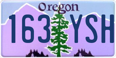 OR license plate 163YSH