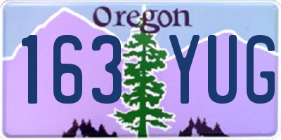 OR license plate 163YUG
