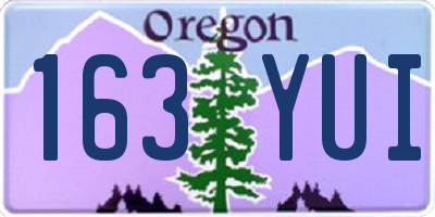 OR license plate 163YUI