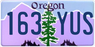 OR license plate 163YUS