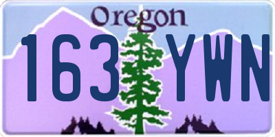 OR license plate 163YWN