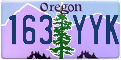 OR license plate 163YYK