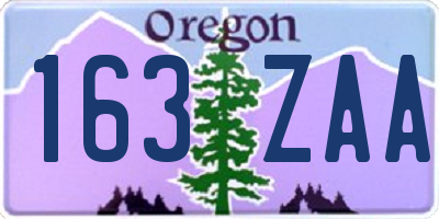 OR license plate 163ZAA