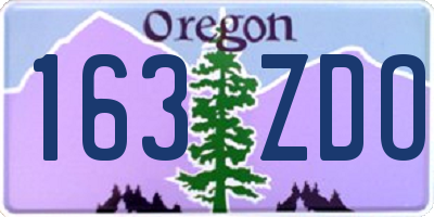OR license plate 163ZDO