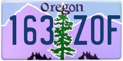OR license plate 163ZOF