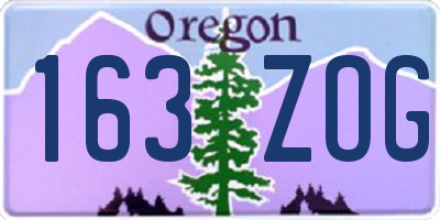 OR license plate 163ZOG