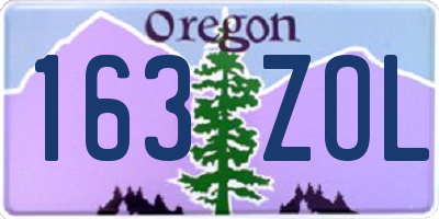 OR license plate 163ZOL