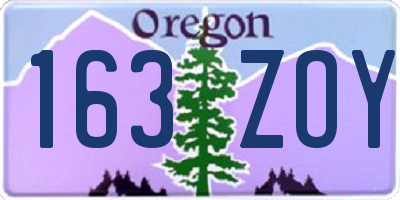OR license plate 163ZOY