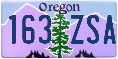 OR license plate 163ZSA