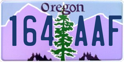 OR license plate 164AAF