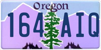 OR license plate 164AIQ