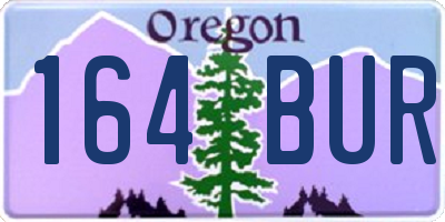 OR license plate 164BUR