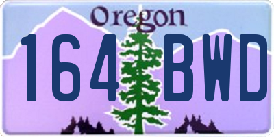 OR license plate 164BWD
