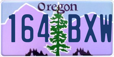 OR license plate 164BXW