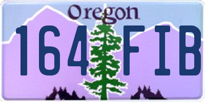 OR license plate 164FIB