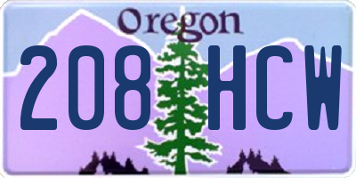 OR license plate 208HCW