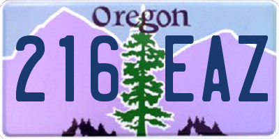 OR license plate 216EAZ