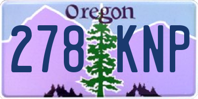 OR license plate 278KNP