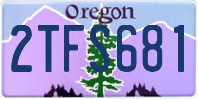 OR license plate 2TFS681