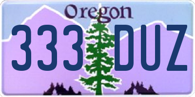 OR license plate 333DUZ