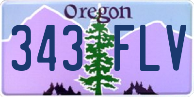 OR license plate 343FLV