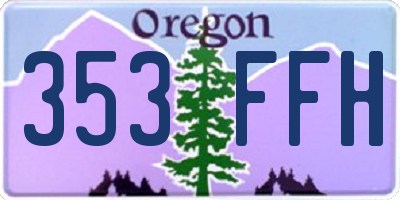 OR license plate 353FFH