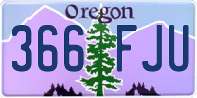 OR license plate 366FJU