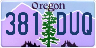 OR license plate 381DUQ