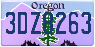 OR license plate 3DZ8263