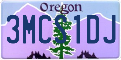 OR license plate 3MCS1DJ