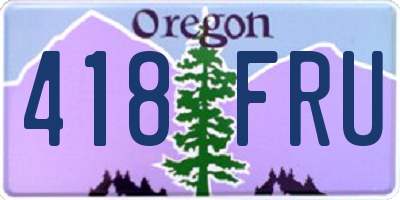 OR license plate 418FRU