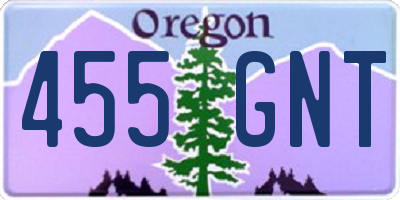 OR license plate 455GNT