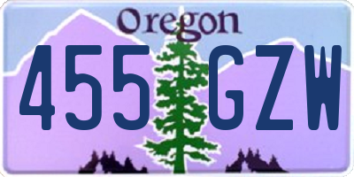 OR license plate 455GZW