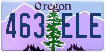 OR license plate 463ELE