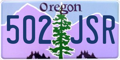 OR license plate 502JSR