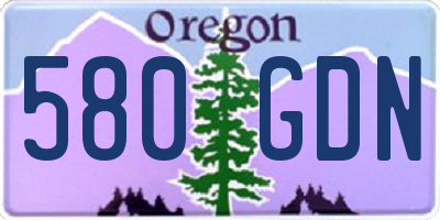 OR license plate 580GDN