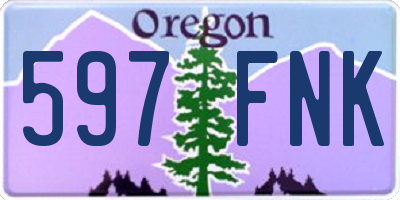 OR license plate 597FNK