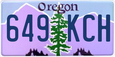 OR license plate 649KCH